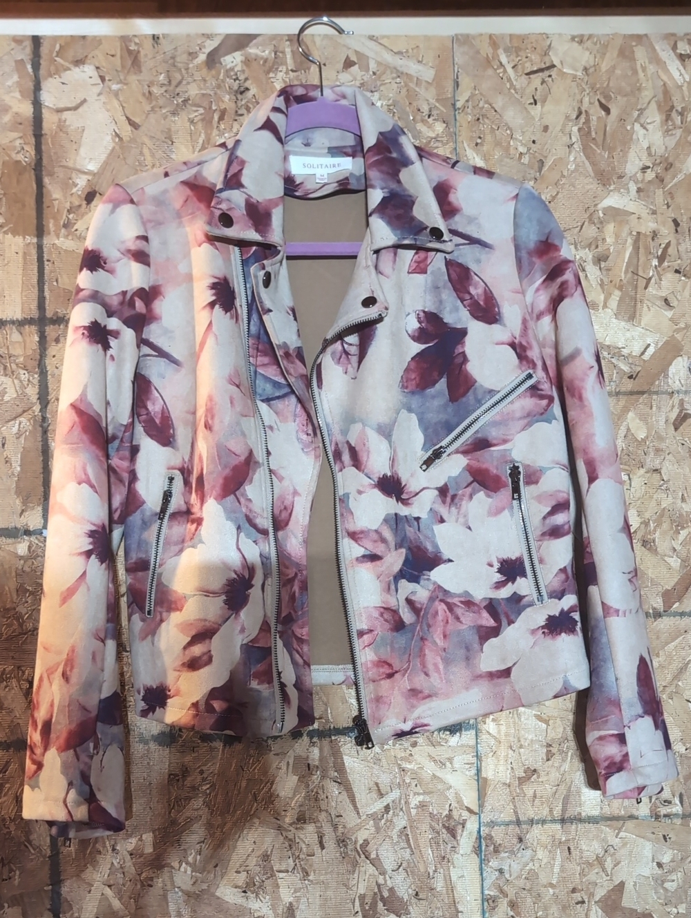 Solitaire Floral Moto Jacket - Rose & Cream
